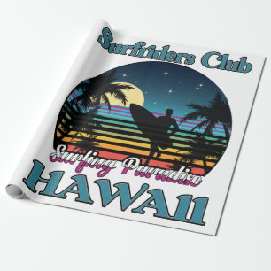 Papel De Regalo Surf riders Club, Surfing Paradise, Hawaii
