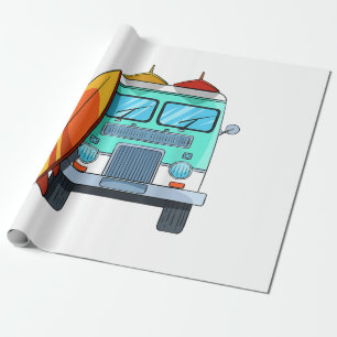 Papel De Regalo Surf Van Surfboard Palm Trees Surfing Surfing Surf