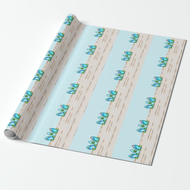 Papel De Regalo Surfboards Retro (Desenrollado)