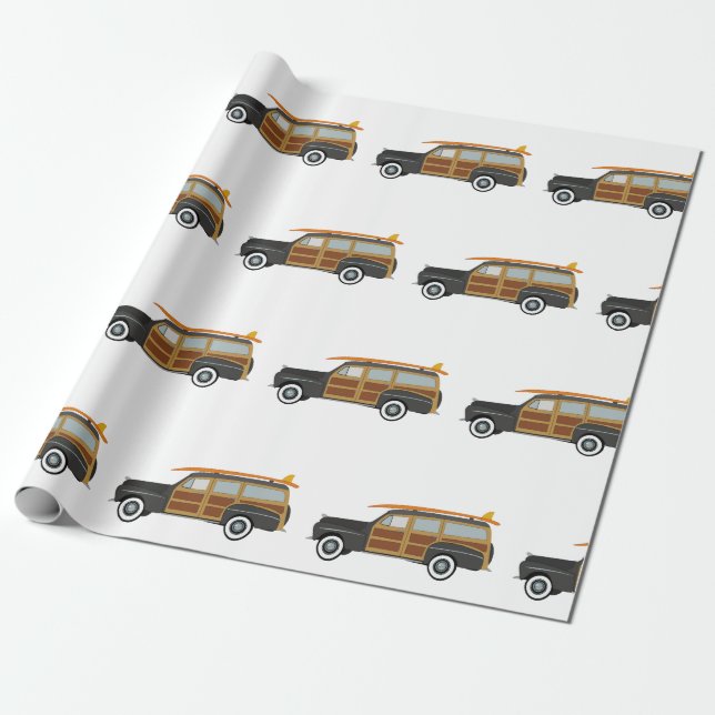 Papel De Regalo Surfer Car (Desenrollado)