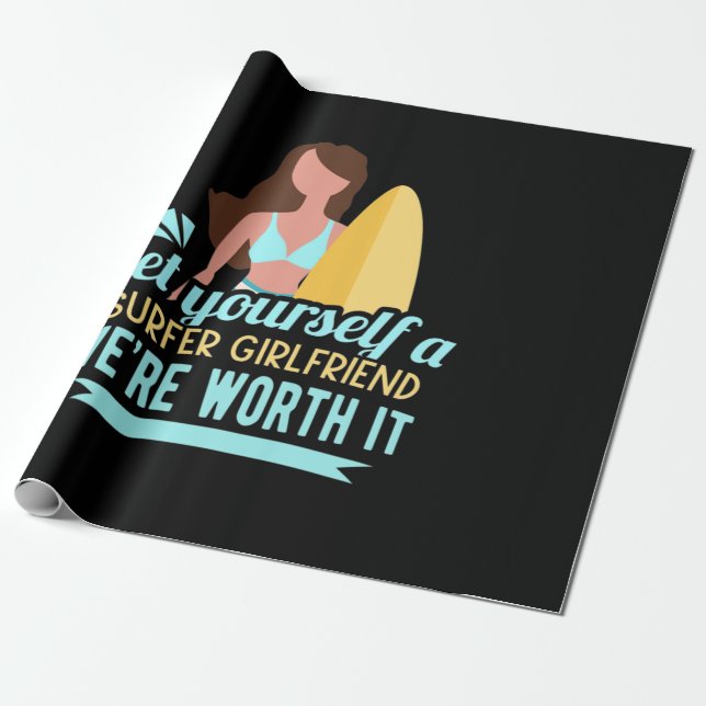 Papel De Regalo Surfer Girlfriend (Desenrollado)