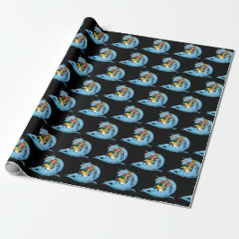 Papel De Regalo Surfer on Blue Wave