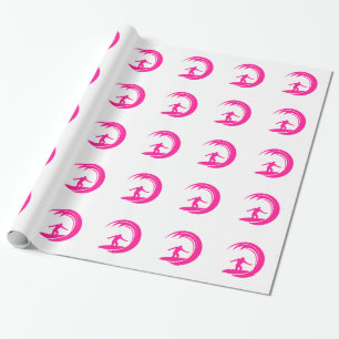 Papel De Regalo Surfing Hot Pink