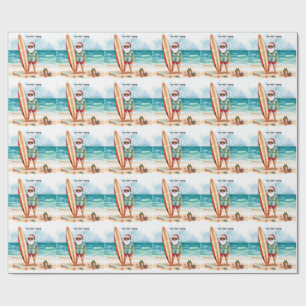 Papel De Regalo Surfing Navidad en Julio con SANTA CLAUS