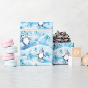 Papel De Regalo Surfing personalizado Penguin