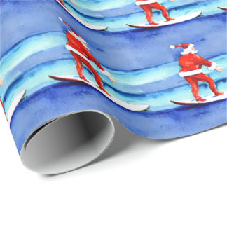 Papel De Regalo Surfing Santa