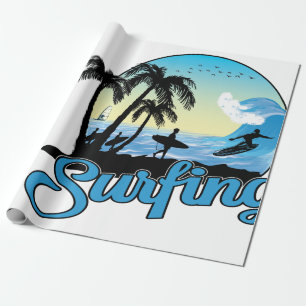 Papel De Regalo Surfing Sea Beach
