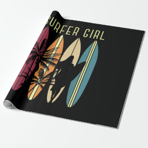 Papel De Regalo Surfista Chica Surfboard Chicas Surf Oce