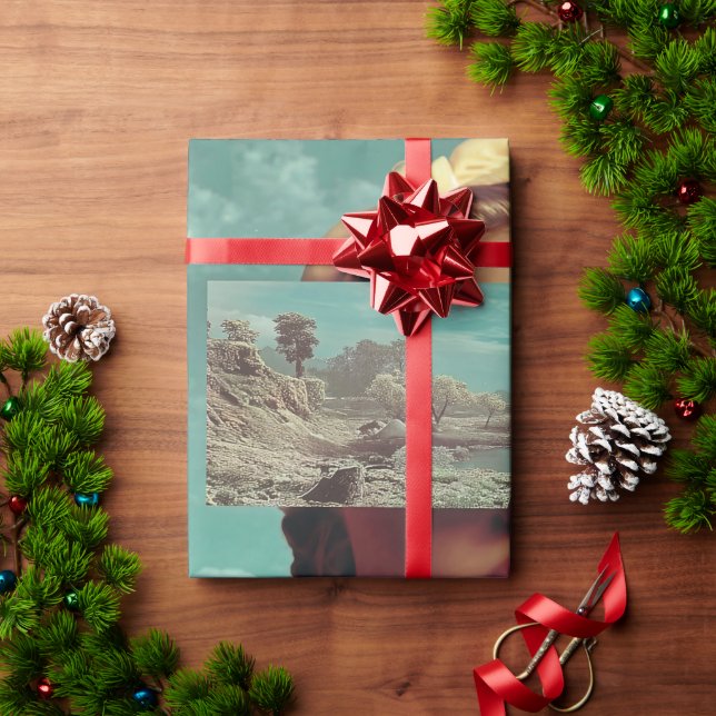 Papel De Regalo Surreal Landscape Vision, Surreal female portrait  (Regalo de vacaciones)