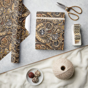 Papel De Regalo Surreal Steampunk Gears Pattern