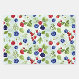 Papel de Regalo Surtido Tema Arándano Hojas Planas