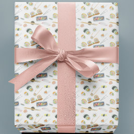 Papel De Regalo Sushi acuarela y sashimi