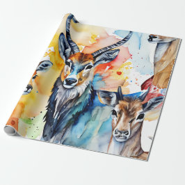 Papel De Regalo Susurros del collage de la acuarela salvaje