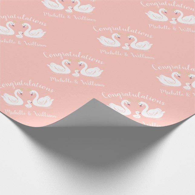 Papel De Regalo Swan Baby Shower (Esquina)
