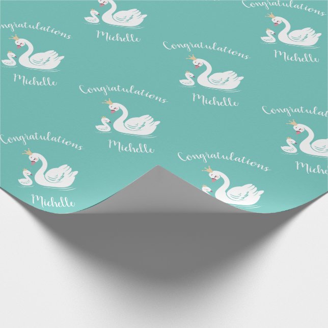Papel De Regalo Swan Vintage Baby Shower (Esquina)