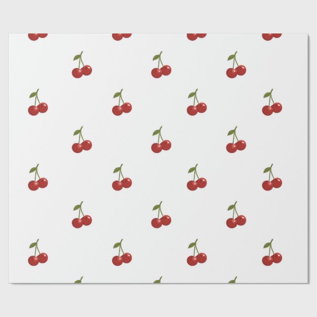 Papel De Regalo 🍒 Sweet Cherry Minimal Elegant Tissue Paper (Superficie plana)