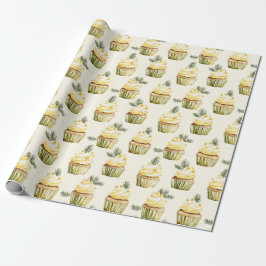 Papel De Regalo Sweet Gold Honey Yellow Cupcakes Christmas 