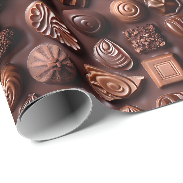 Papel De Regalo Sweet Milk Brown Birthday Chocolate Wrapping Paper (Esquina del rollo)