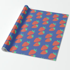 Papel De Regalo Sweet Strawberries Fruity Fun Pattern Red