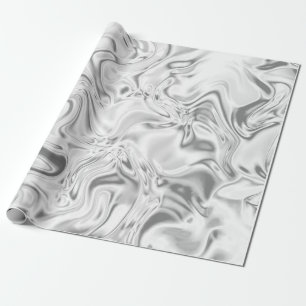 Papel De Regalo Swirl metálico De Satin Plata Liquida Efecto Marc