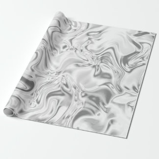 Papel De Regalo Swirl metálico De Satin Plata Liquida Efecto Marca