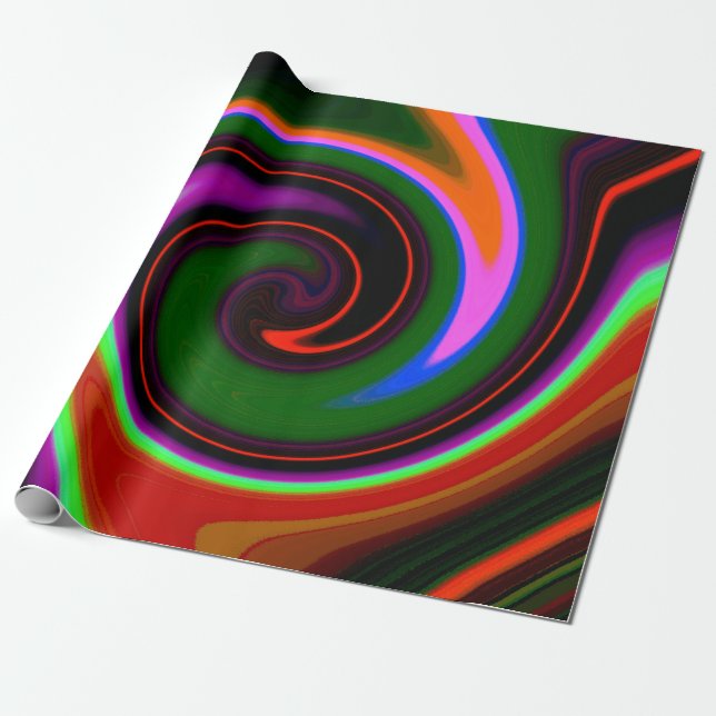 Papel De Regalo Swirl Retro (Desenrollado)