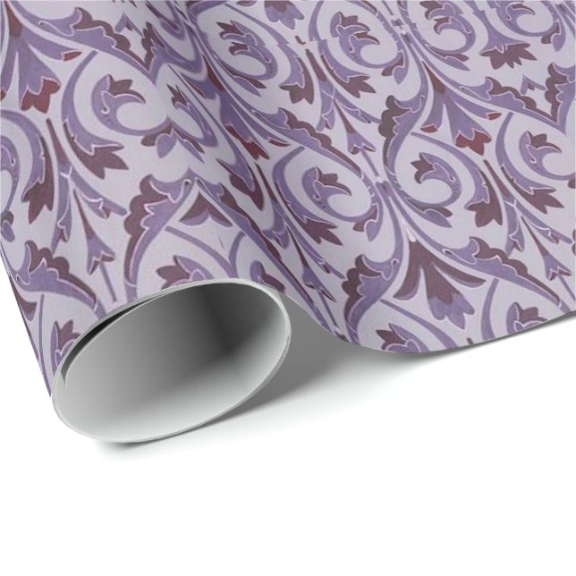 Papel De Regalo Swiveau Purple Art Nouveau (Esquina del rollo)