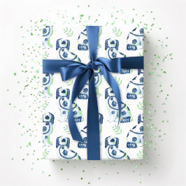 Papel De Regalo Swoon Staffordshire Dogs Sprig Slate and Green