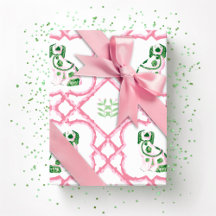 Swoon Staffordshire Dogs Trellis Rosa y Verde