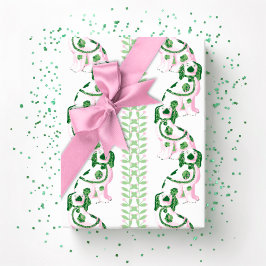 Papel De Regalo Swoon Staffordshire Dogs Vine Pink and Green