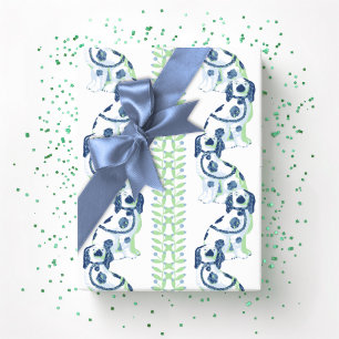 Papel De Regalo Swoon Staffordshire Dogs Vine Pizarra y Verde