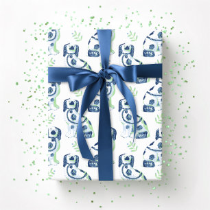 Papel De Regalo Swoon Staffordshire Perros Sprig Pizarra y Verde