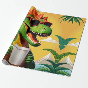 Papel De Regalo T-Rex Dinosaur Divertido