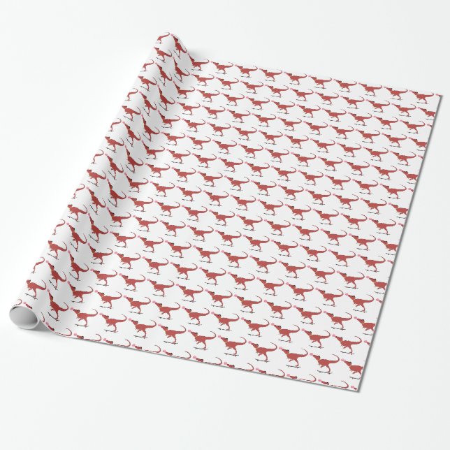Papel De Regalo T-rex patinador (Desenrollado)
