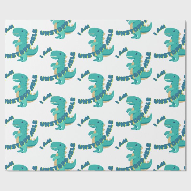 Papel De Regalo T-REX simple con presupuesto motivador (Superficie plana)
