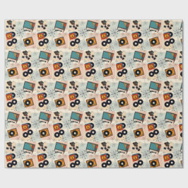 Papel De Regalo T.v. retro, estéreo, cámara y álbumes de vinilo