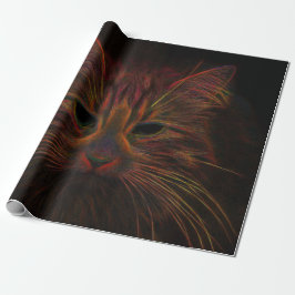 Papel De Regalo Tabby Cat Design Naranja Copper Black Photo Art