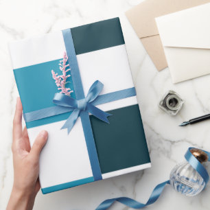 Papel De Regalo Tablero de ajedrez azul turquesa