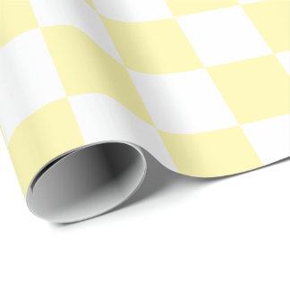 Papel De Regalo Tablero de ajedrez elegante en blanco y crema
