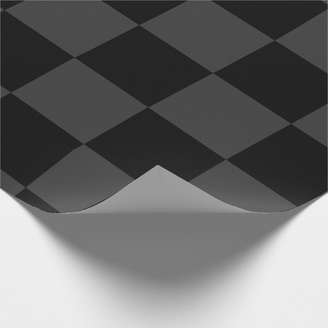 Papel De Regalo Tablero de ajedrez negro clásico y negro humeante (Esquina)