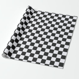 Papel De Regalo Tablero de ajedrez negro espeluznante y blanco fan