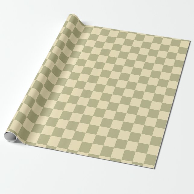 Papel De Regalo Tablero de ajedrez Salvia (Desenrollado)