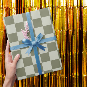 Papel De Regalo Tablero de cheques verde de sabio