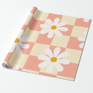 Papel De Regalo Tablero Groovy Daisy Floral, Wrappin Y2K 90s