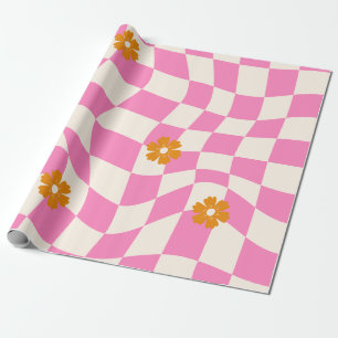 Papel De Regalo Tablero Groovy Daisy Floral, Wrappin Y2K 90s