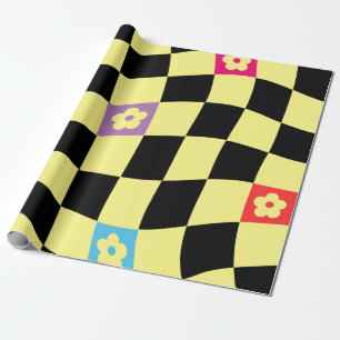 Papel De Regalo Tablero Groovy Daisy Floral, Wrappin Y2K 90s