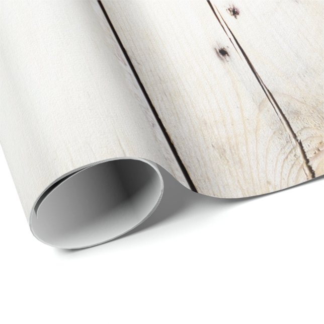 Papel De Regalo Tablones de madera blancos (Esquina del rollo)