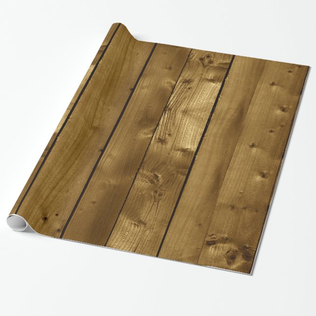 Papel De Regalo Tablones de madera nudosos de Brown (Desenrollado)