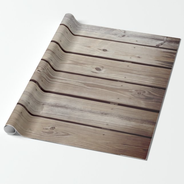 Papel De Regalo Tablones de Madera Rústica (Desenrollado)