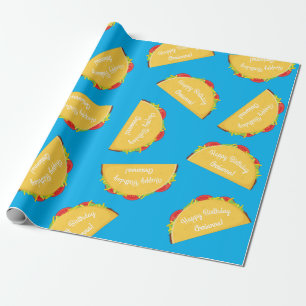 Papel De Regalo Taco Birday Party Gastronomía Mexicana